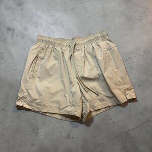 Unbranded Men's Beige Colored Athletic Shorts with Pockets and Drawstring Sz Med